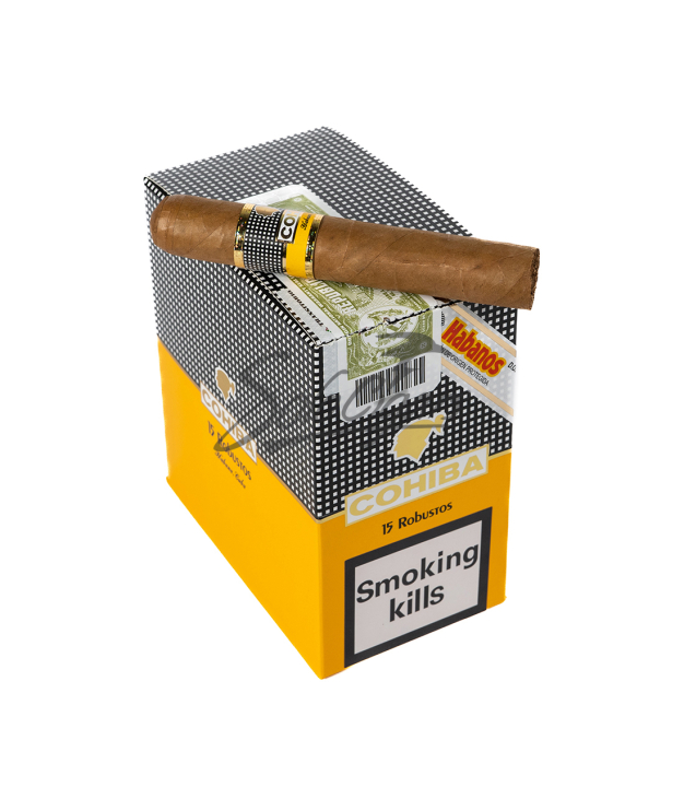 Solo Cohiba Robustos Box 5x3 Cigar on top